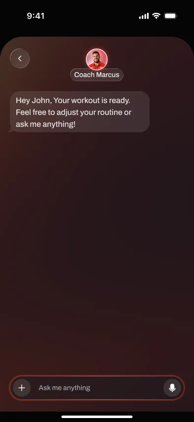 Handler interface preview showing coach chat