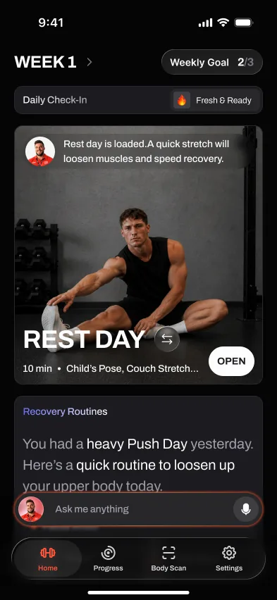 Handler workout screen running without a connection